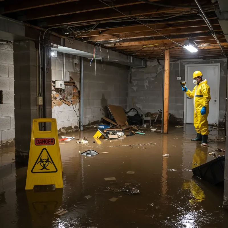 Flooded Basement Electrical Hazard in La Luz, NM Property